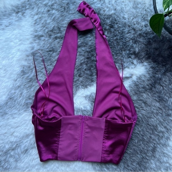 Satin Halter Top Bustier - Picture 4 of 5
